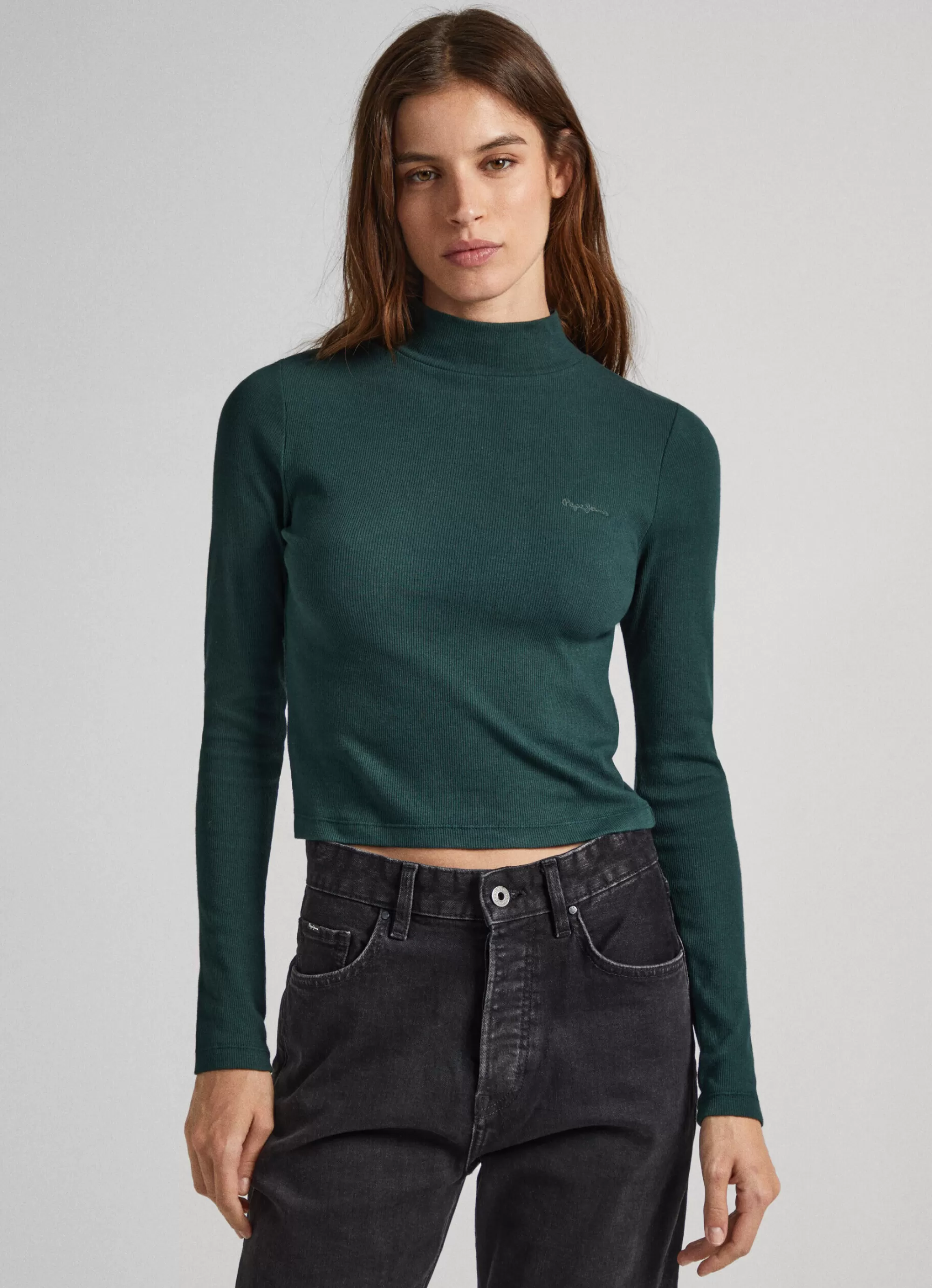 Mulher Pepe Jeans T-Shirts>T-Shirt Manga Comprida Canelada