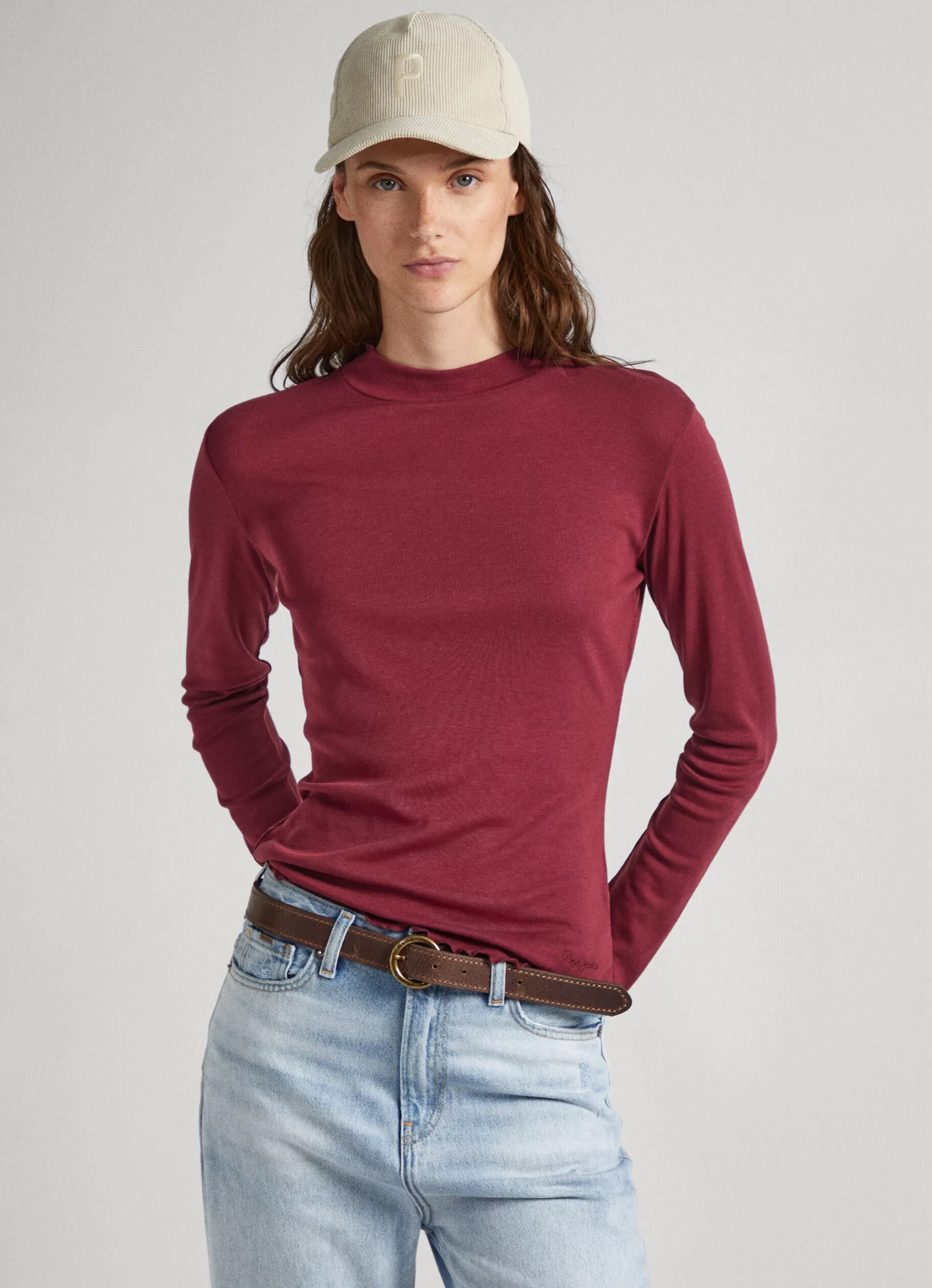 Mulher Pepe Jeans T-Shirts>T-Shirt Manga Comprida Gola Perkins