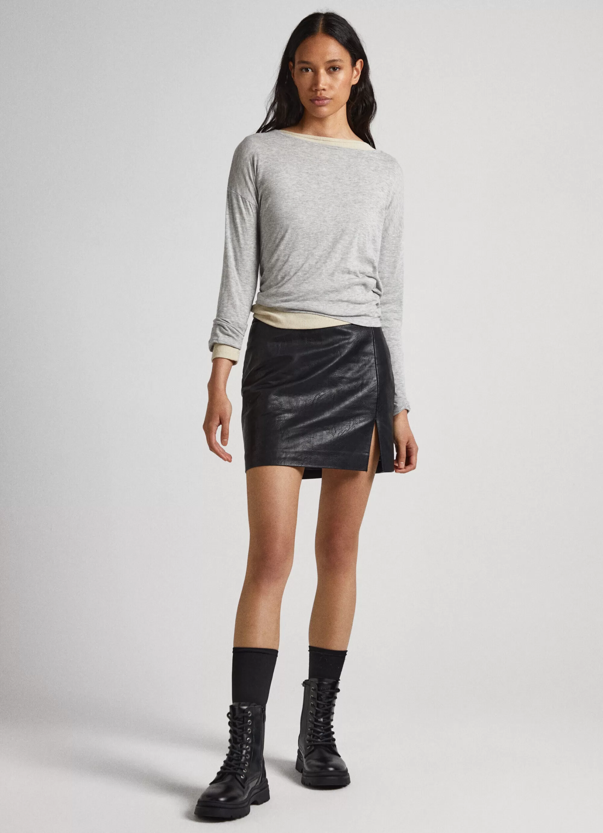 Mulher Pepe Jeans T-Shirts>T-Shirt Manga Comprida Jaspeada
