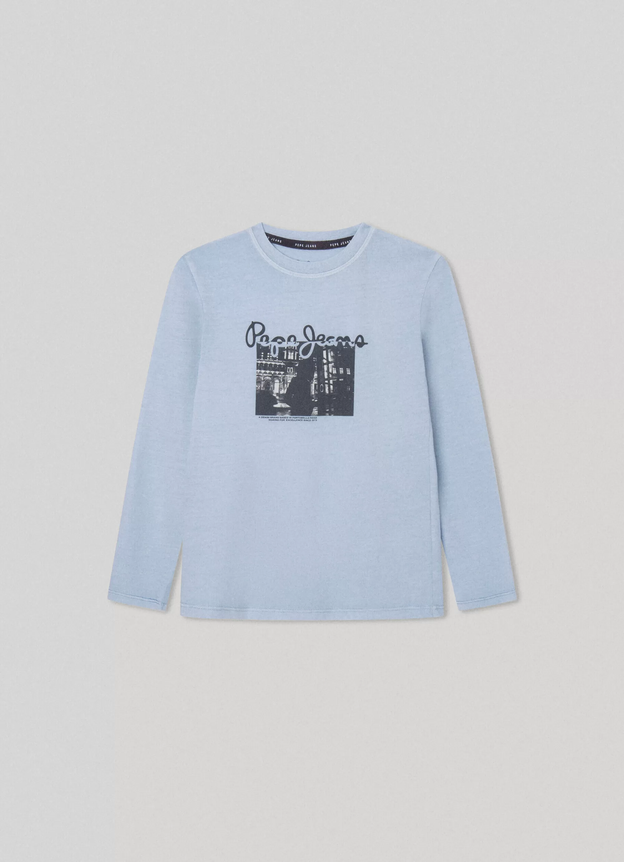 Rapaz Pepe Jeans T-Shirts>T-Shirt Manga Comprida Logo Estampado