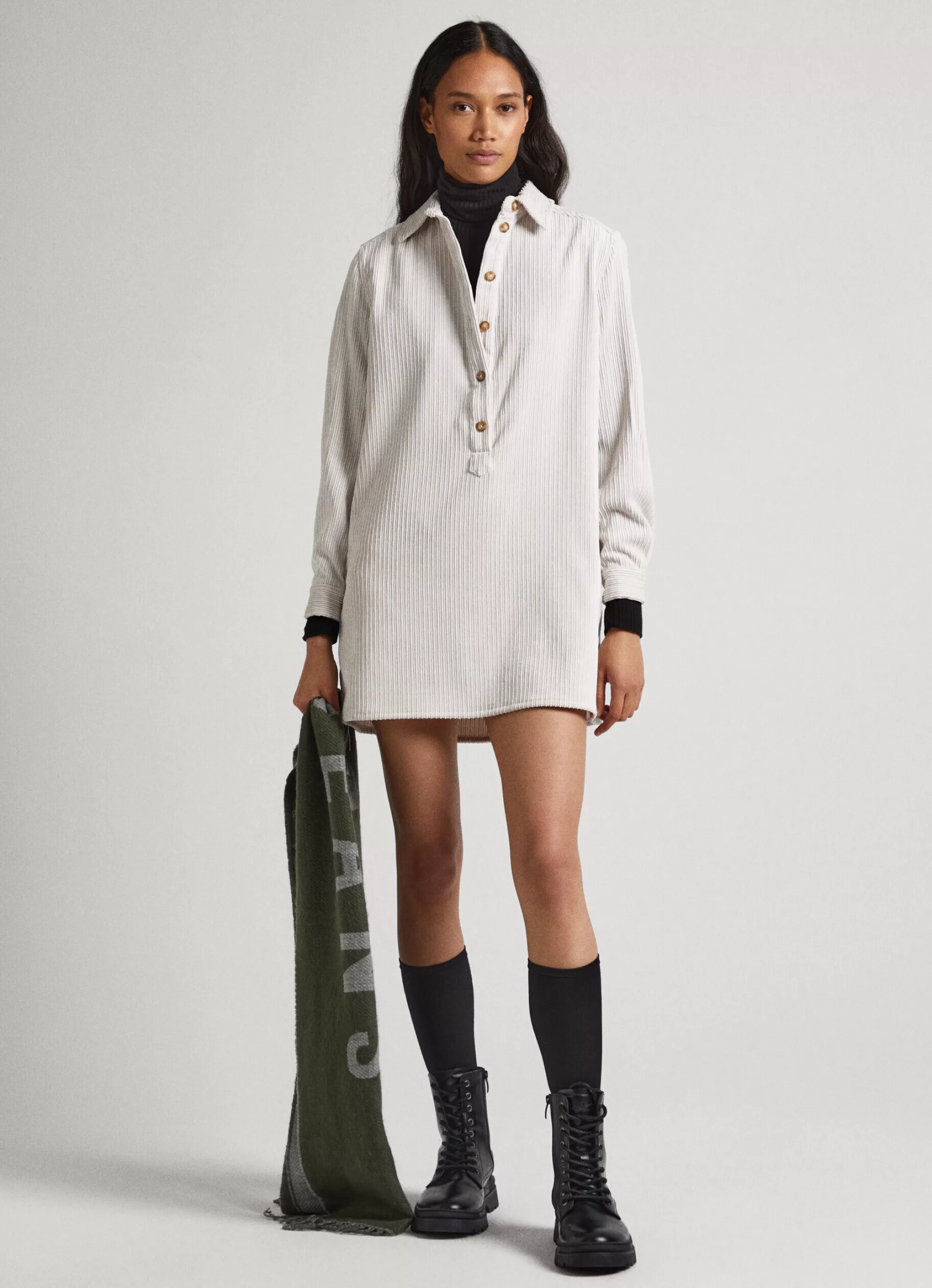 Mulher Pepe Jeans Vestidos E Macacões>Vestido Camiseiro Bombazina