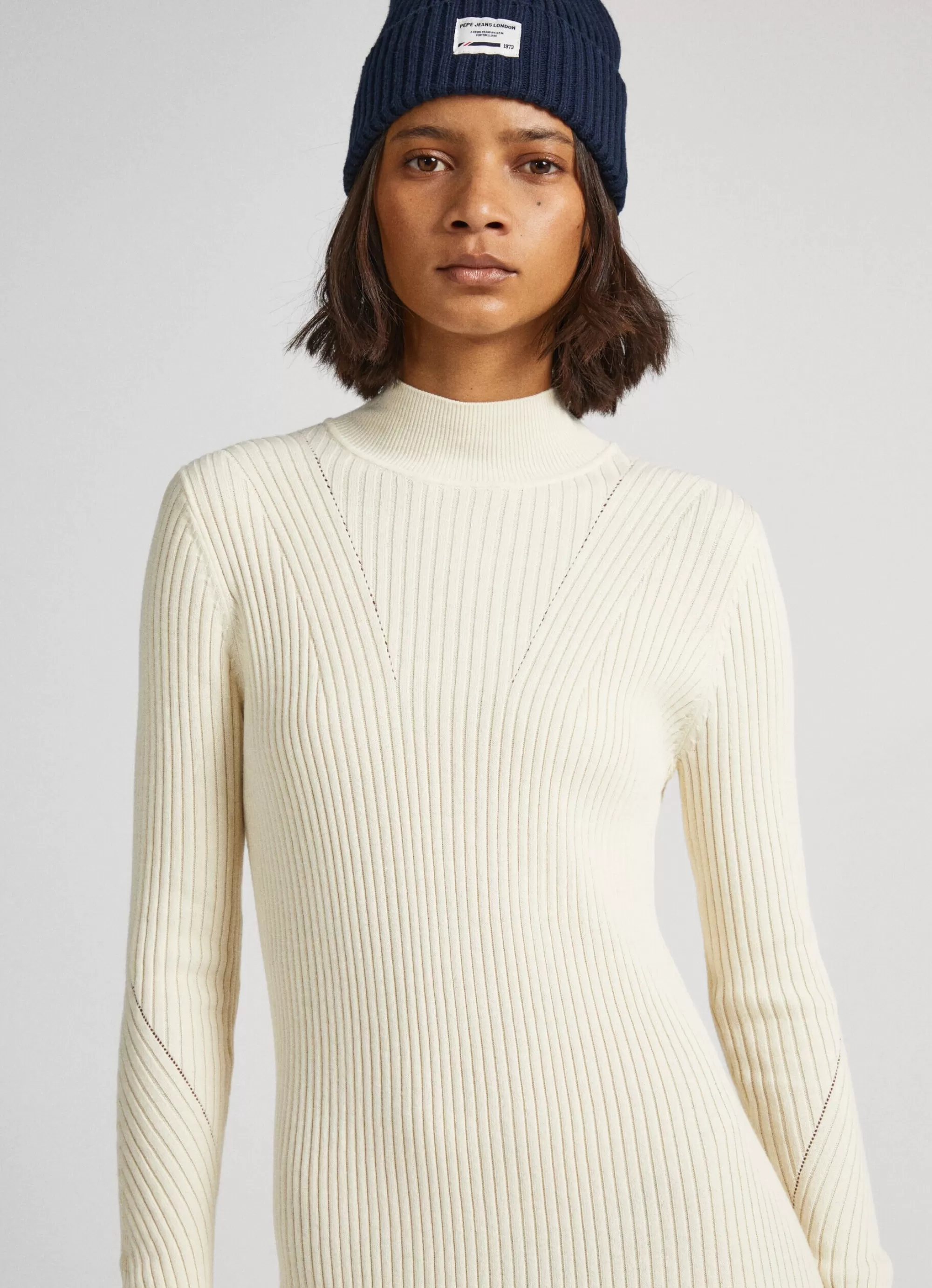 Mulher Pepe Jeans Malhas>Vestido Canelado Regular Fit
