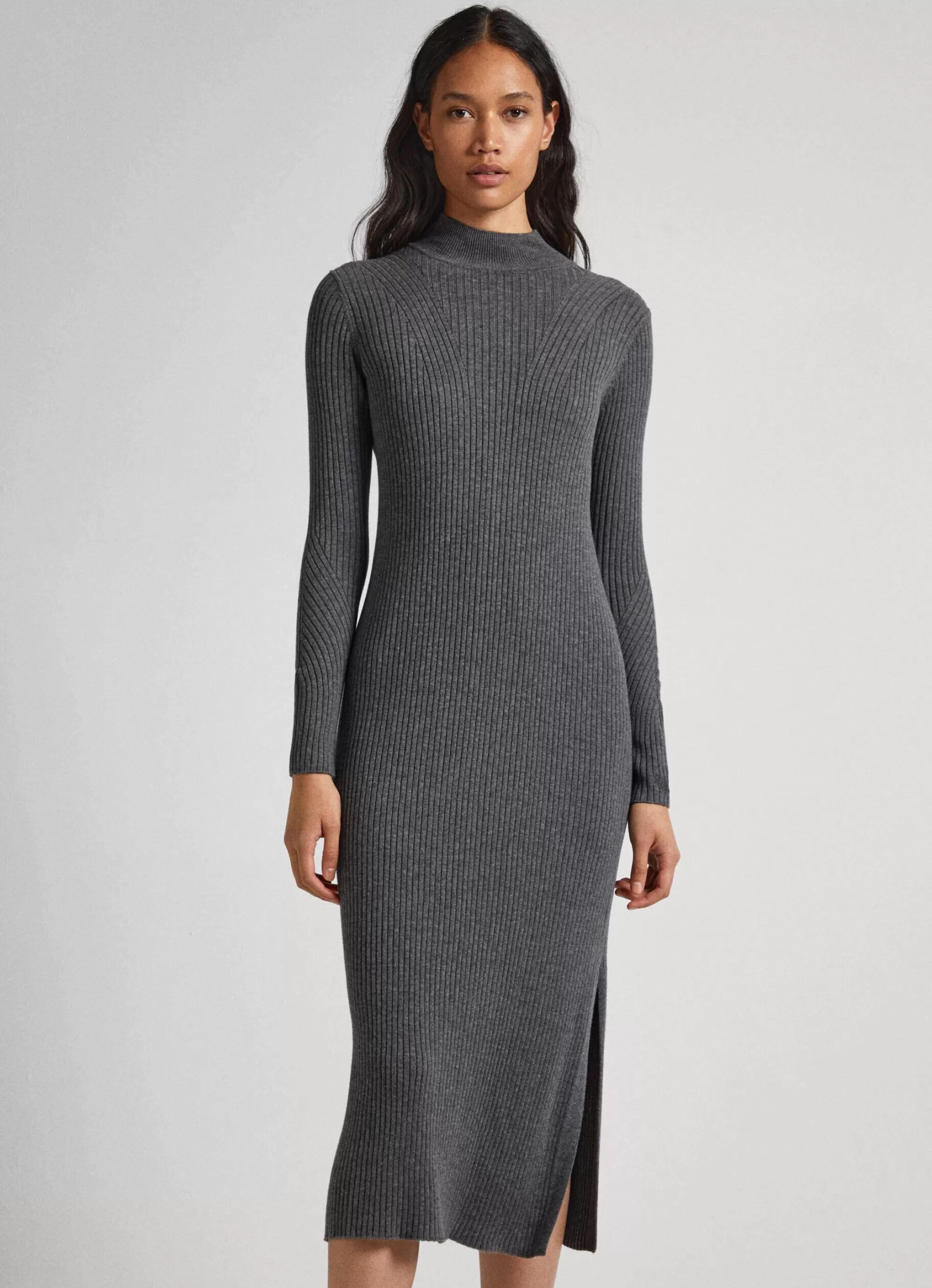 Mulher Pepe Jeans Malhas>Vestido Canelado Regular Fit