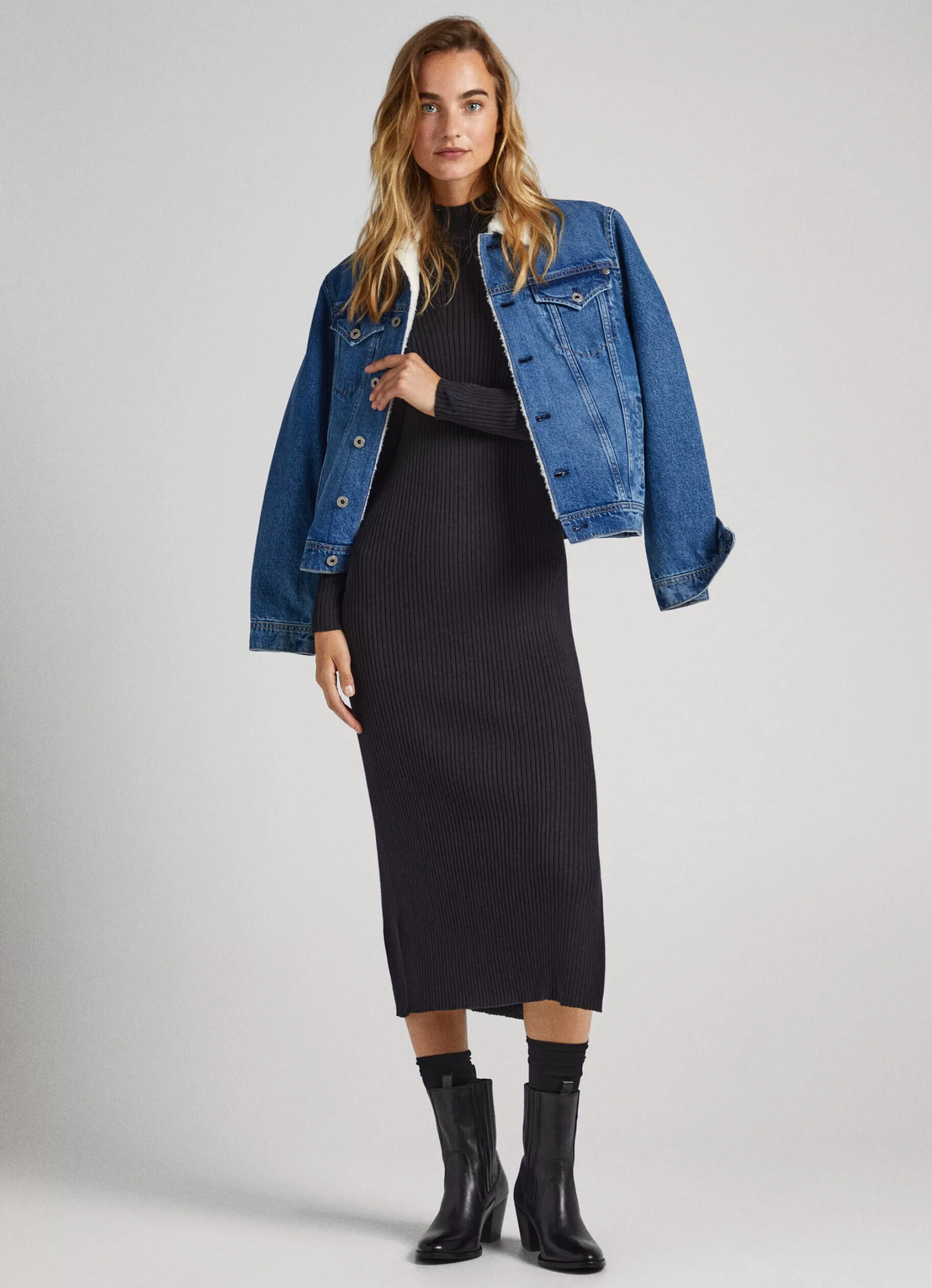 Mulher Pepe Jeans Vestidos E Macacões>Vestido Canelado Regular Fit
