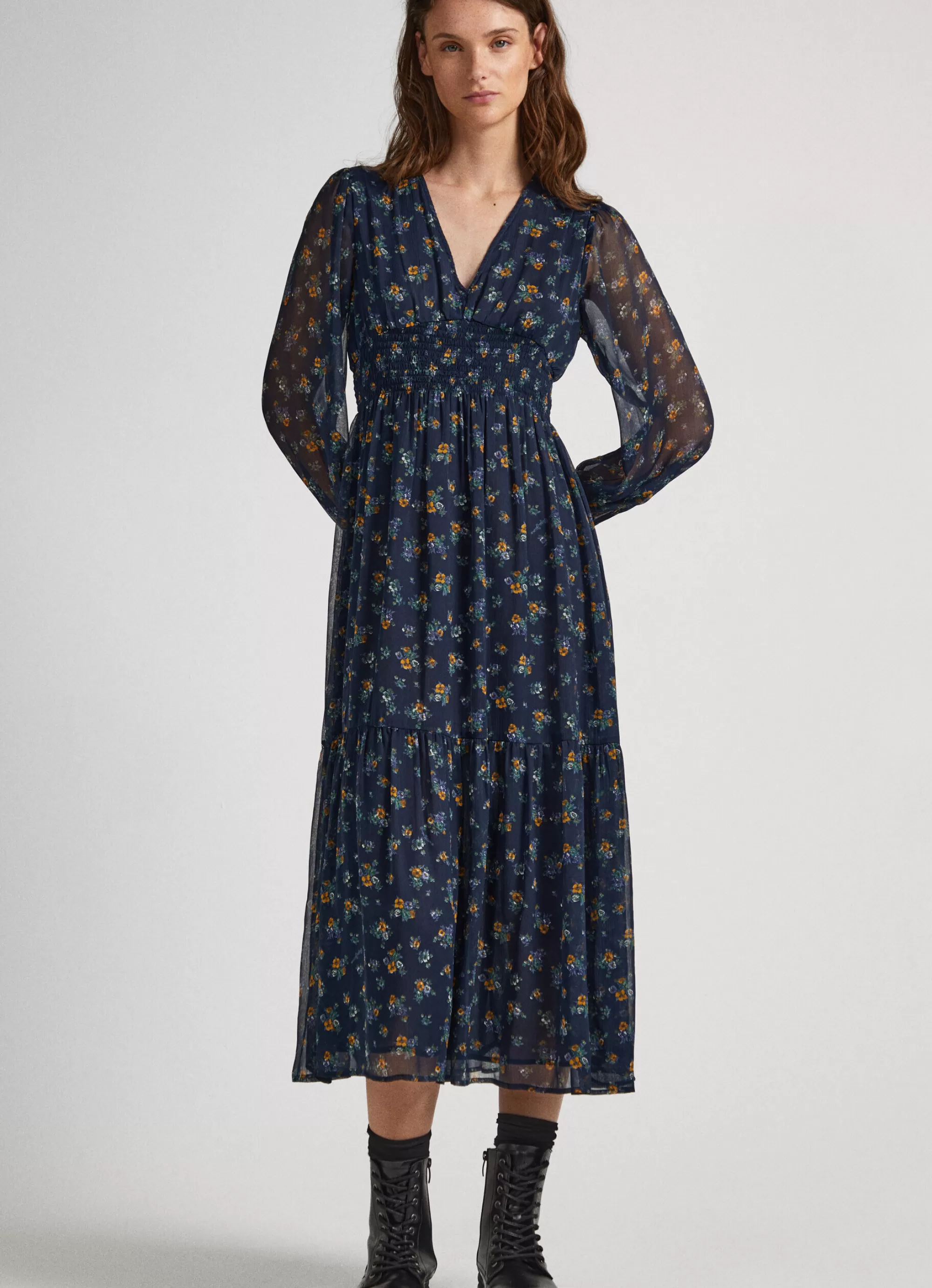 Mulher Pepe Jeans Vestidos E Macacões>Vestido Chiffon Padrao Floral