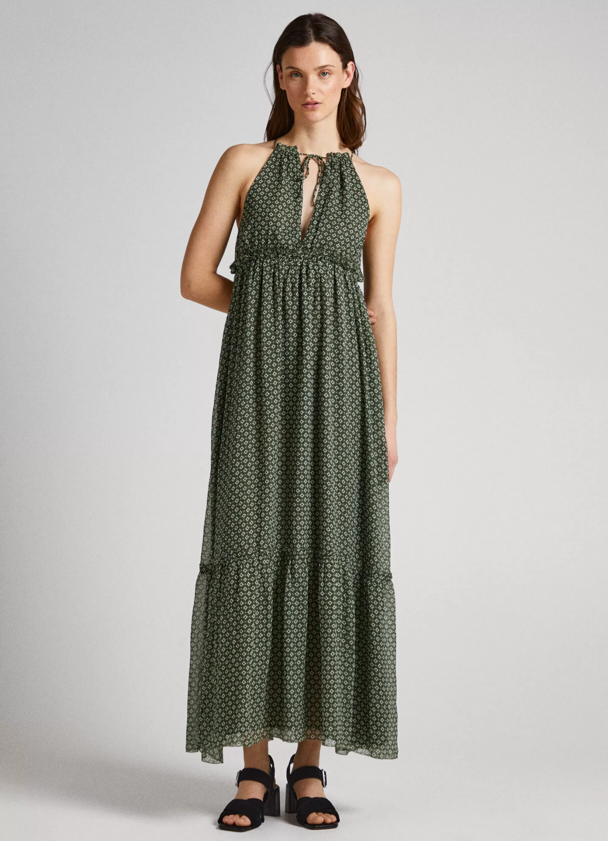 Mulher Pepe Jeans Vestidos E Macacões>Vestido Chiffon Padrao Geometrico