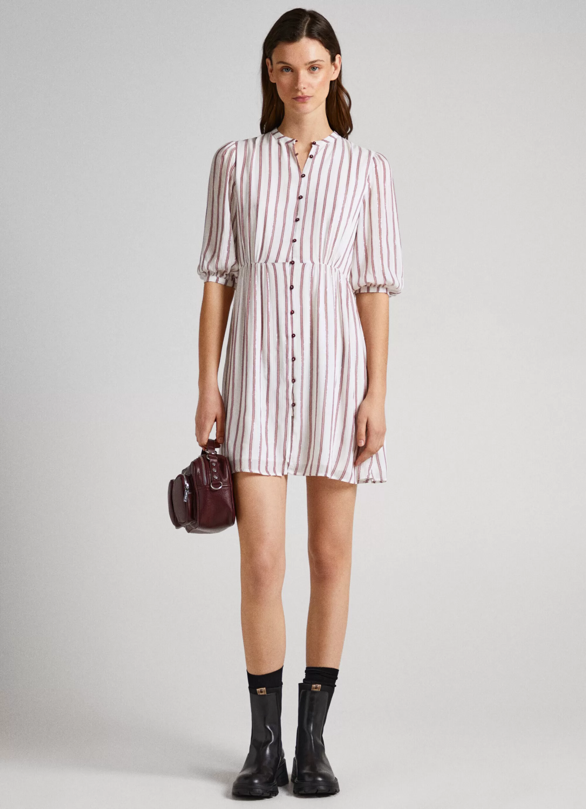 Mulher Pepe Jeans Vestidos E Macacões>Vestido Com Padrao As Riscas