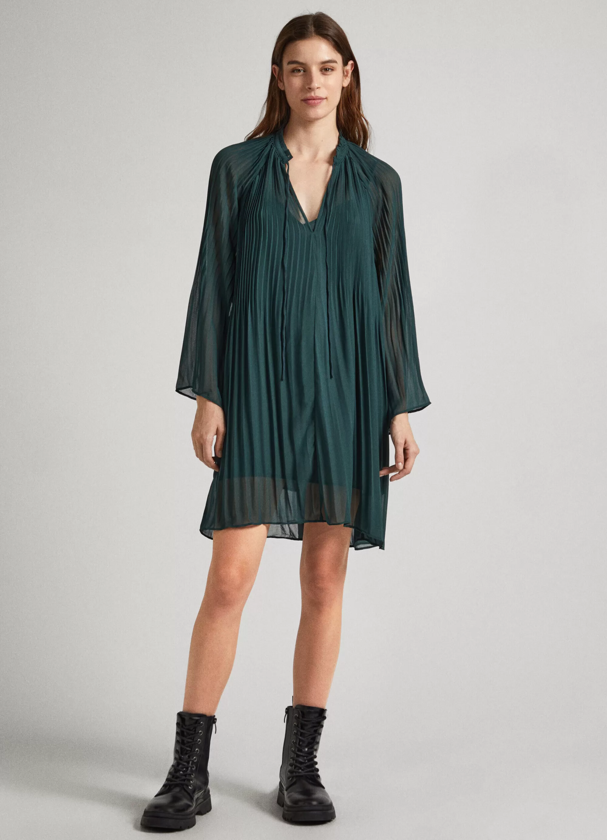 Mulher Pepe Jeans Vestidos E Macacões>Vestido Curto Semitransparente