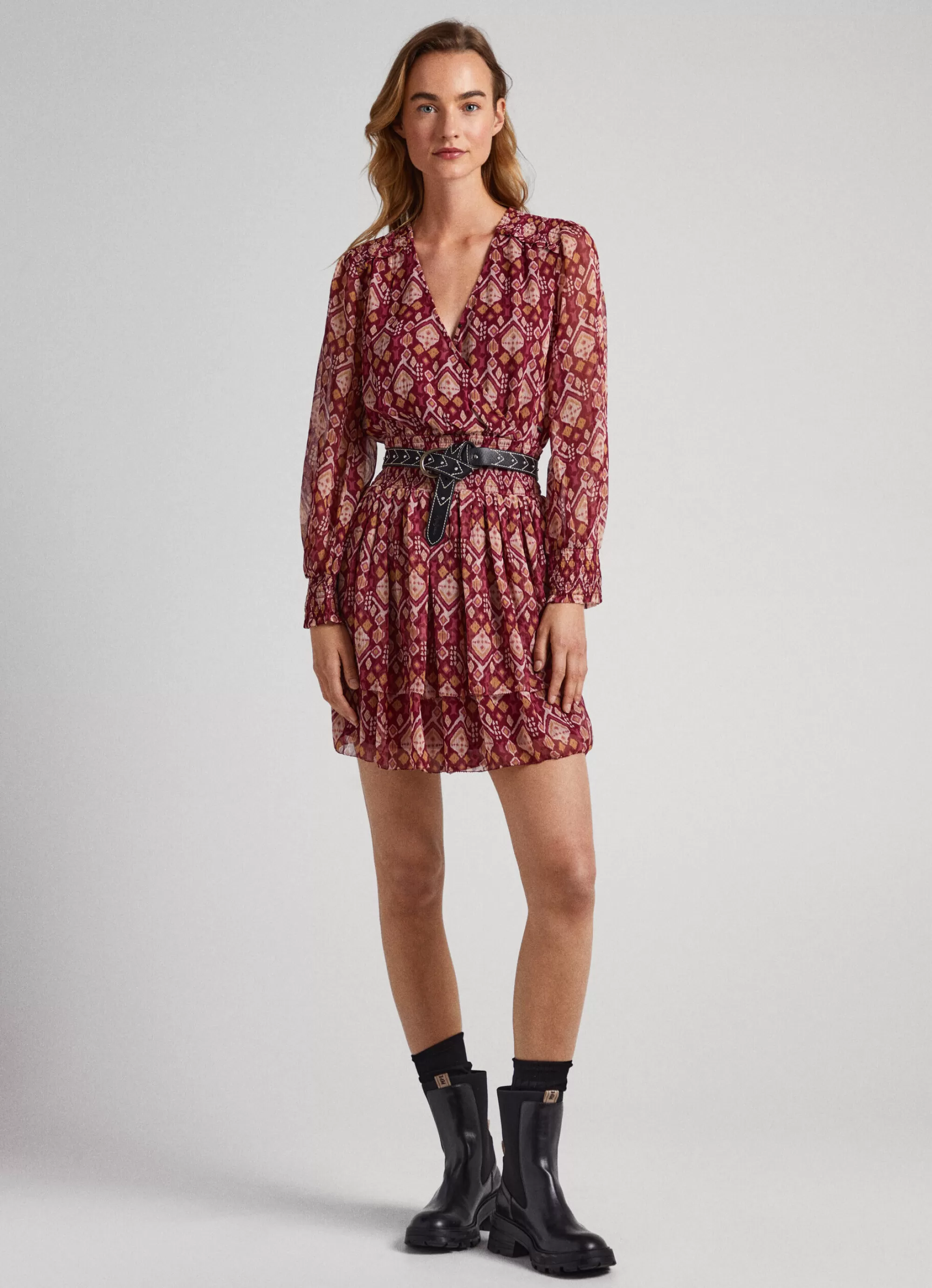 Mulher Pepe Jeans Vestidos E Macacões>Vestido De Chiffon Ornamental