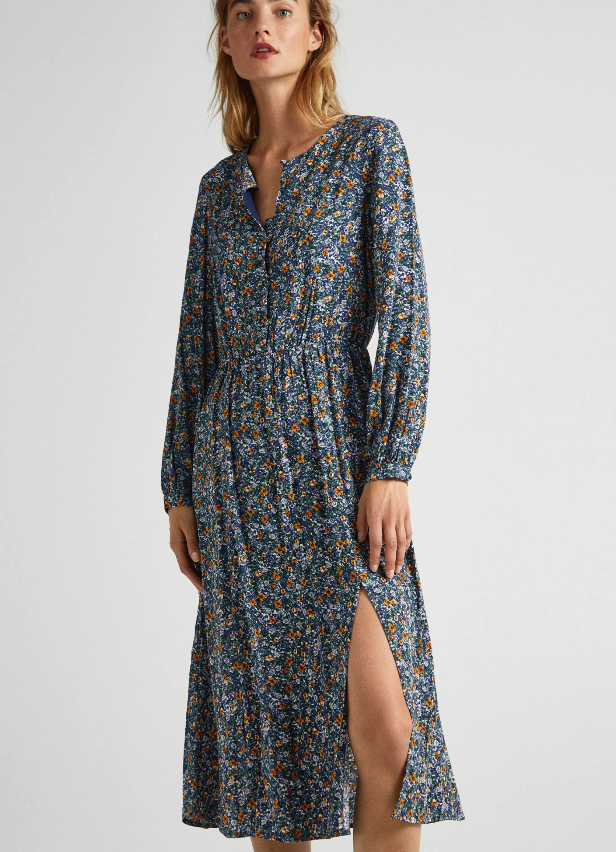 Mulher Pepe Jeans Vestidos E Macacões>Vestido Dobby Com Padrao Floral