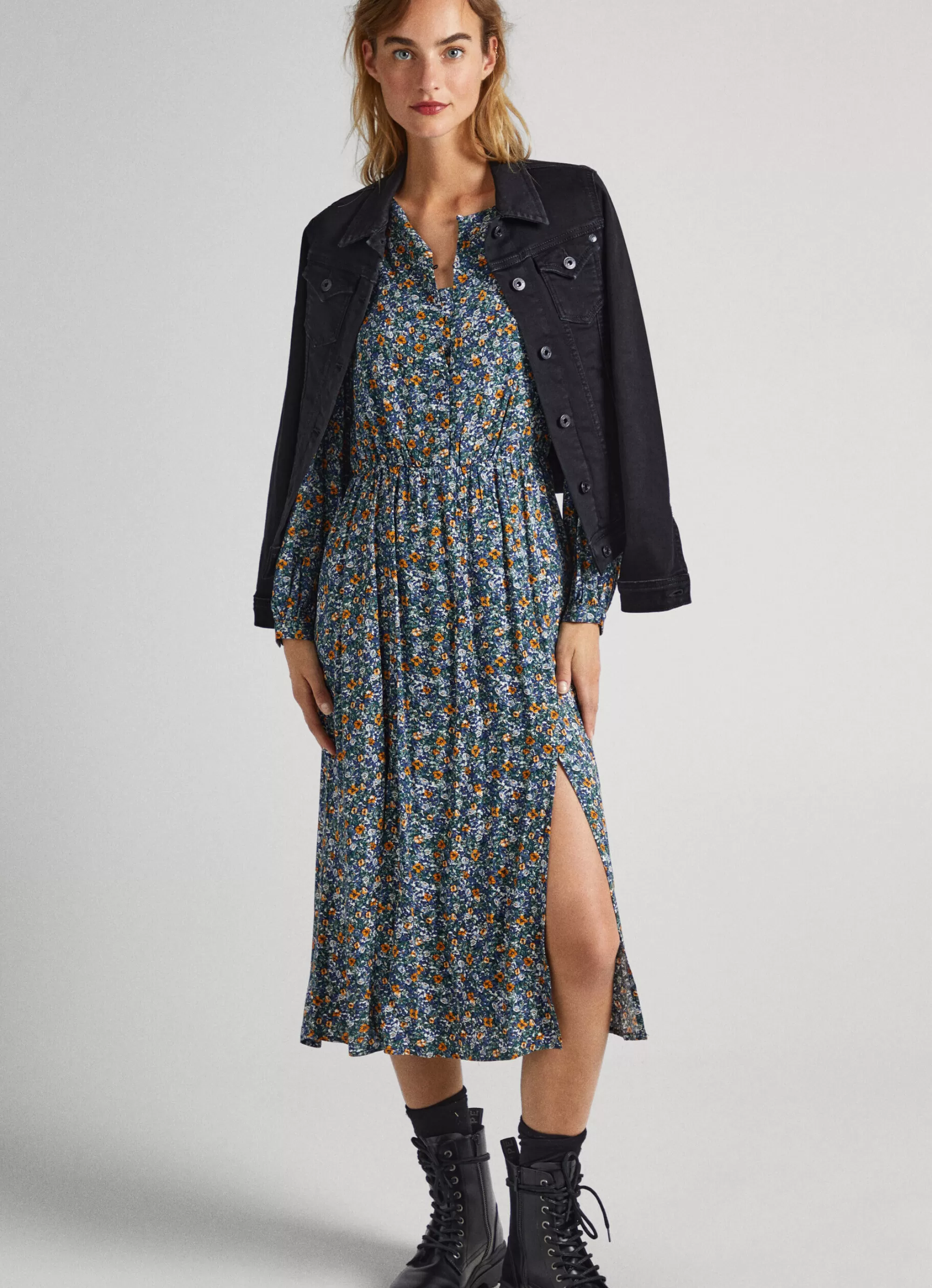 Mulher Pepe Jeans Vestidos E Macacões>Vestido Dobby Com Padrao Floral