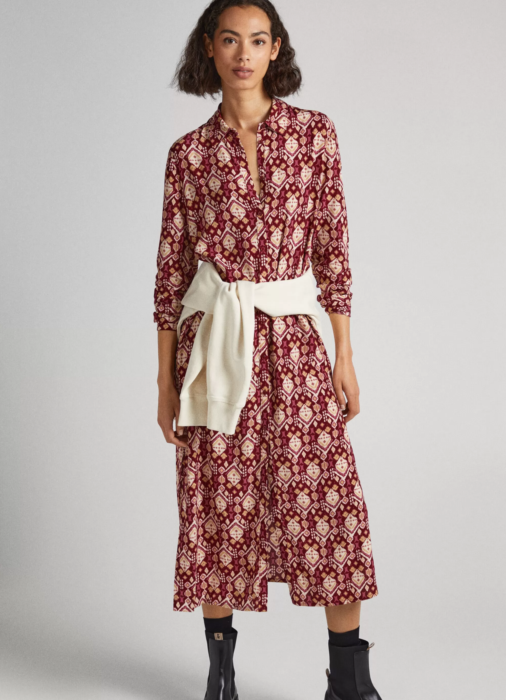 Mulher Pepe Jeans Vestidos E Macacões>Vestido Estampado Ornamental