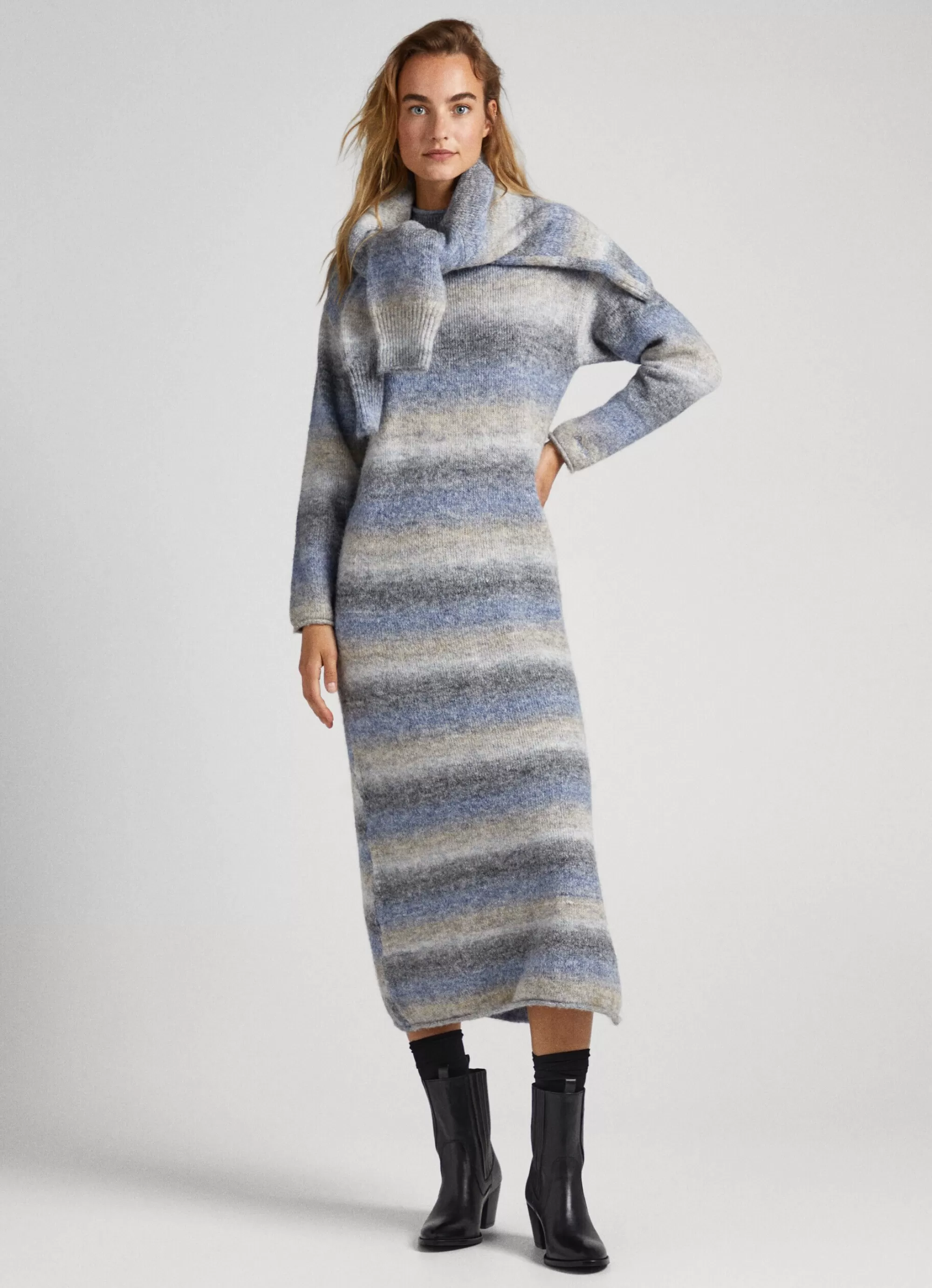 Mulher Pepe Jeans Malhas>Vestido Melange Efeito Desbotado