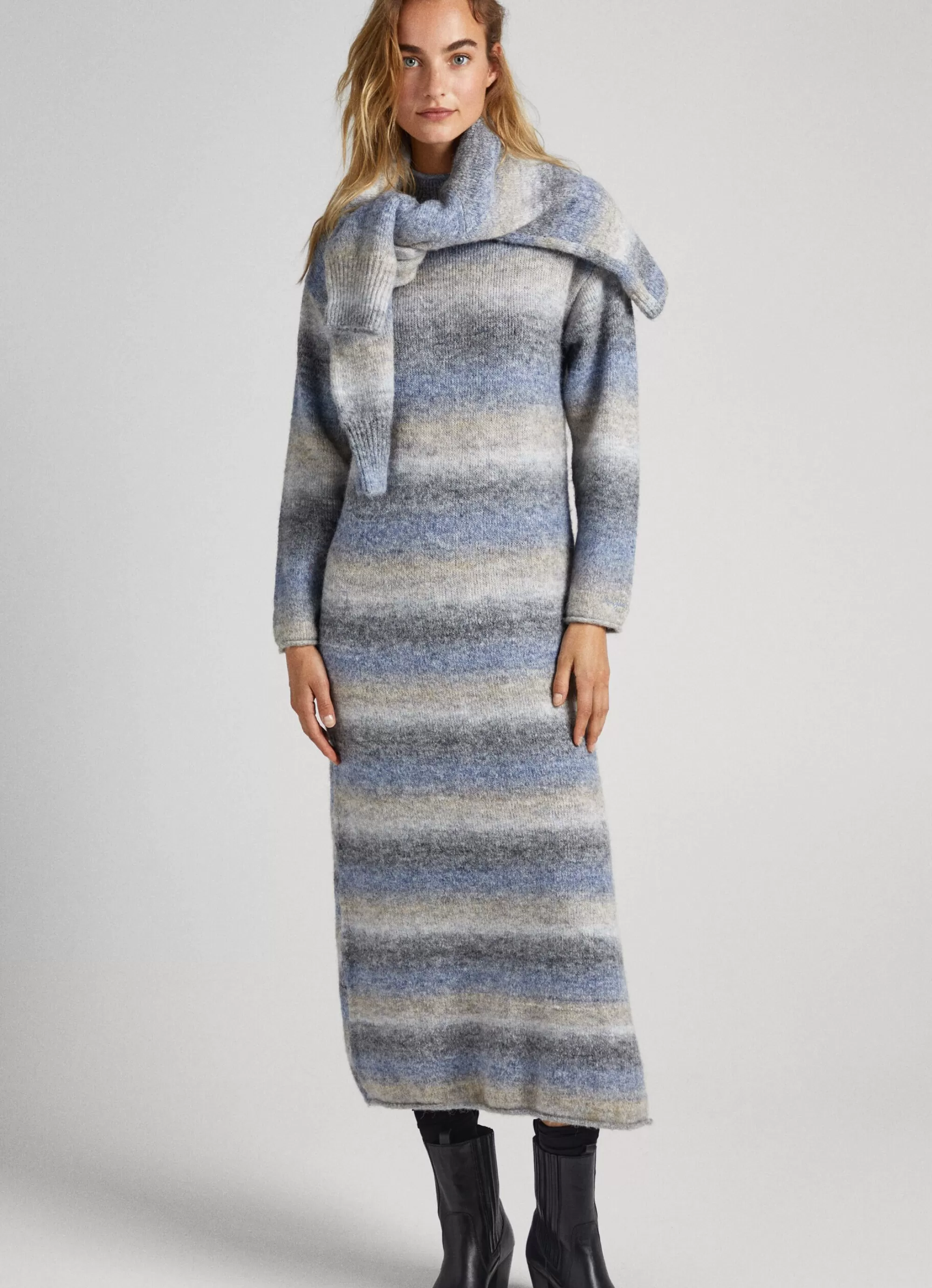 Mulher Pepe Jeans Malhas>Vestido Melange Efeito Desbotado