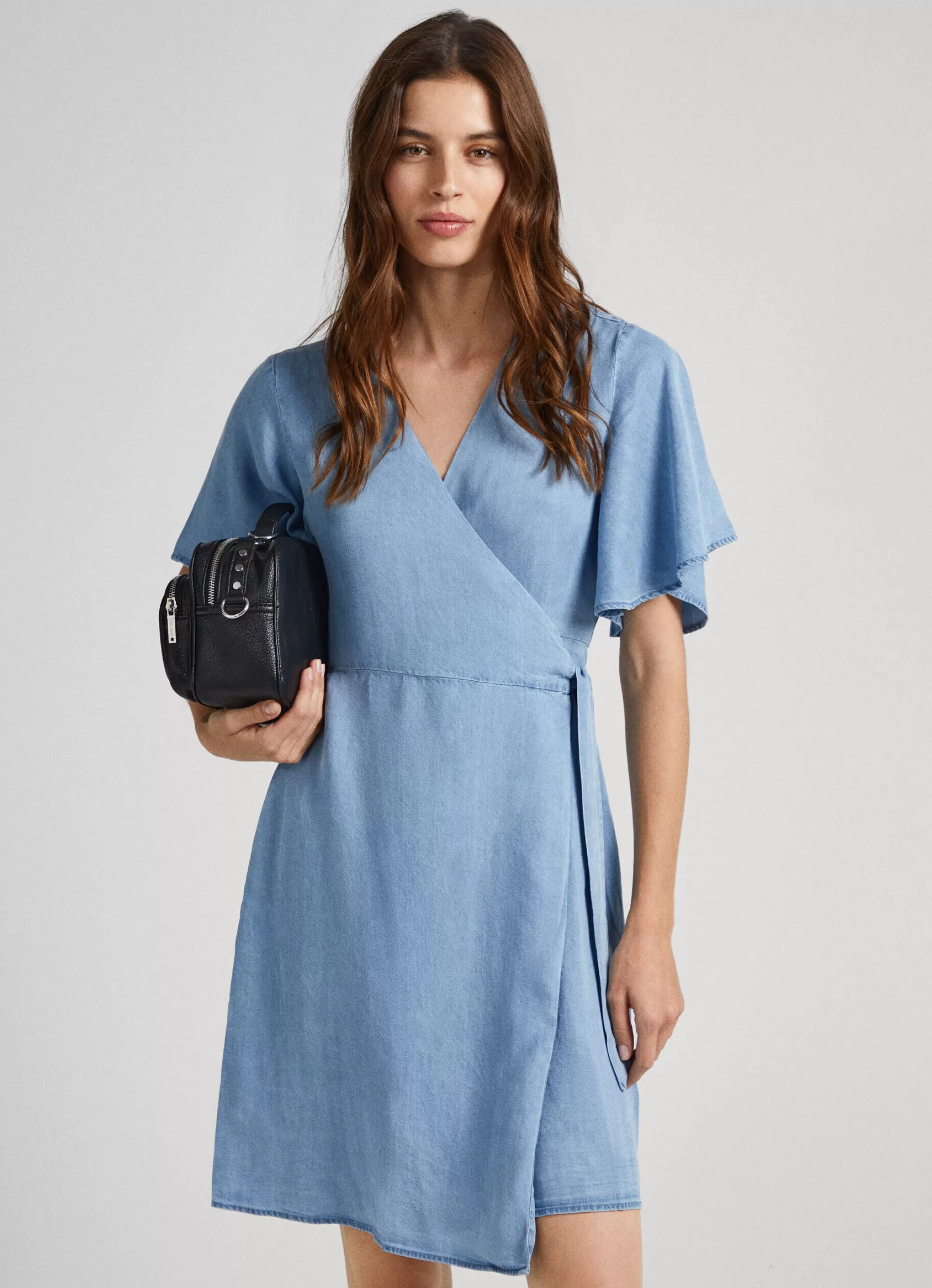 Mulher Pepe Jeans Vestidos E Macacões>Vestido Tencel Decote Em V