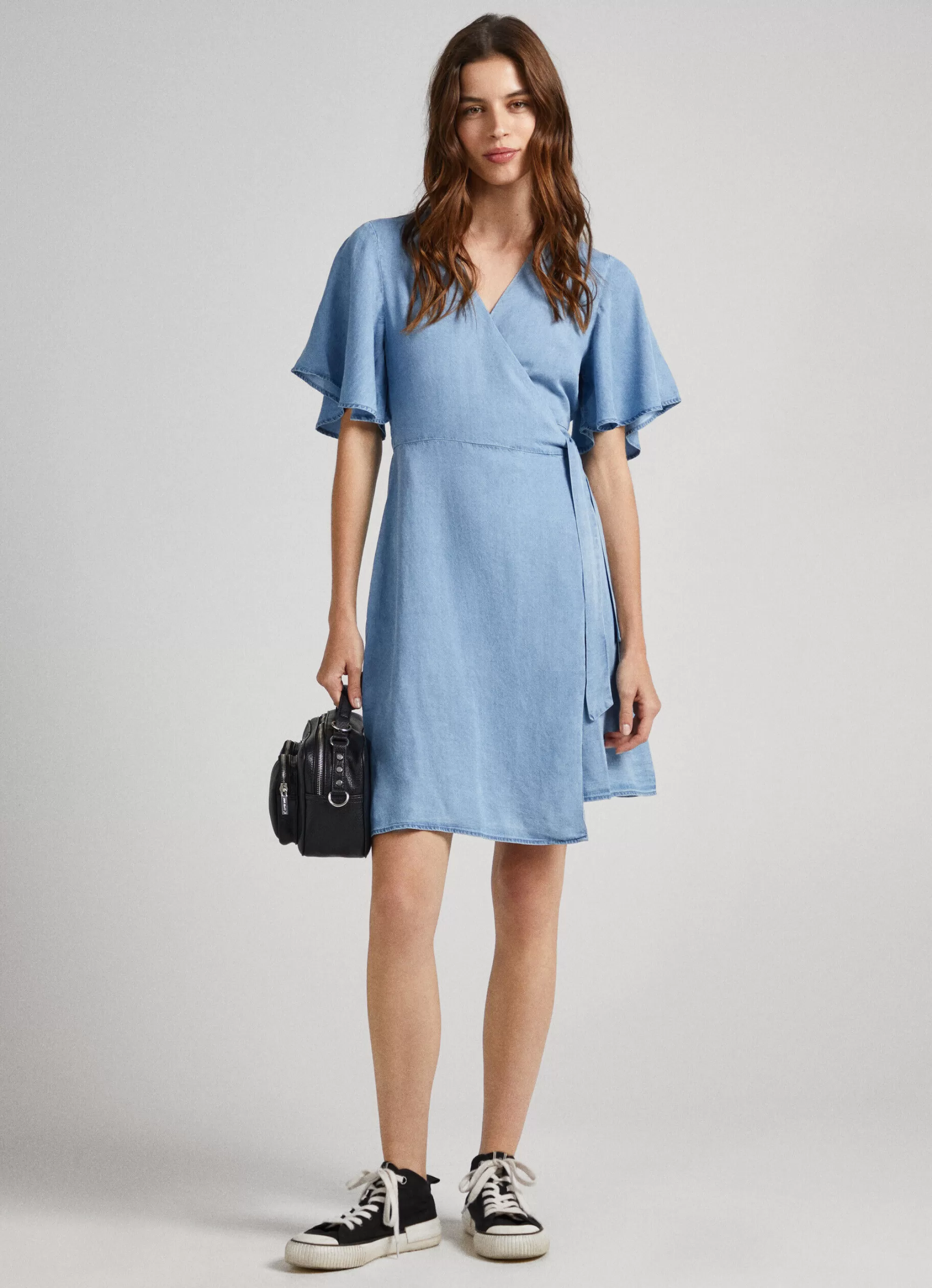 Mulher Pepe Jeans Vestidos E Macacões>Vestido Tencel Decote Em V