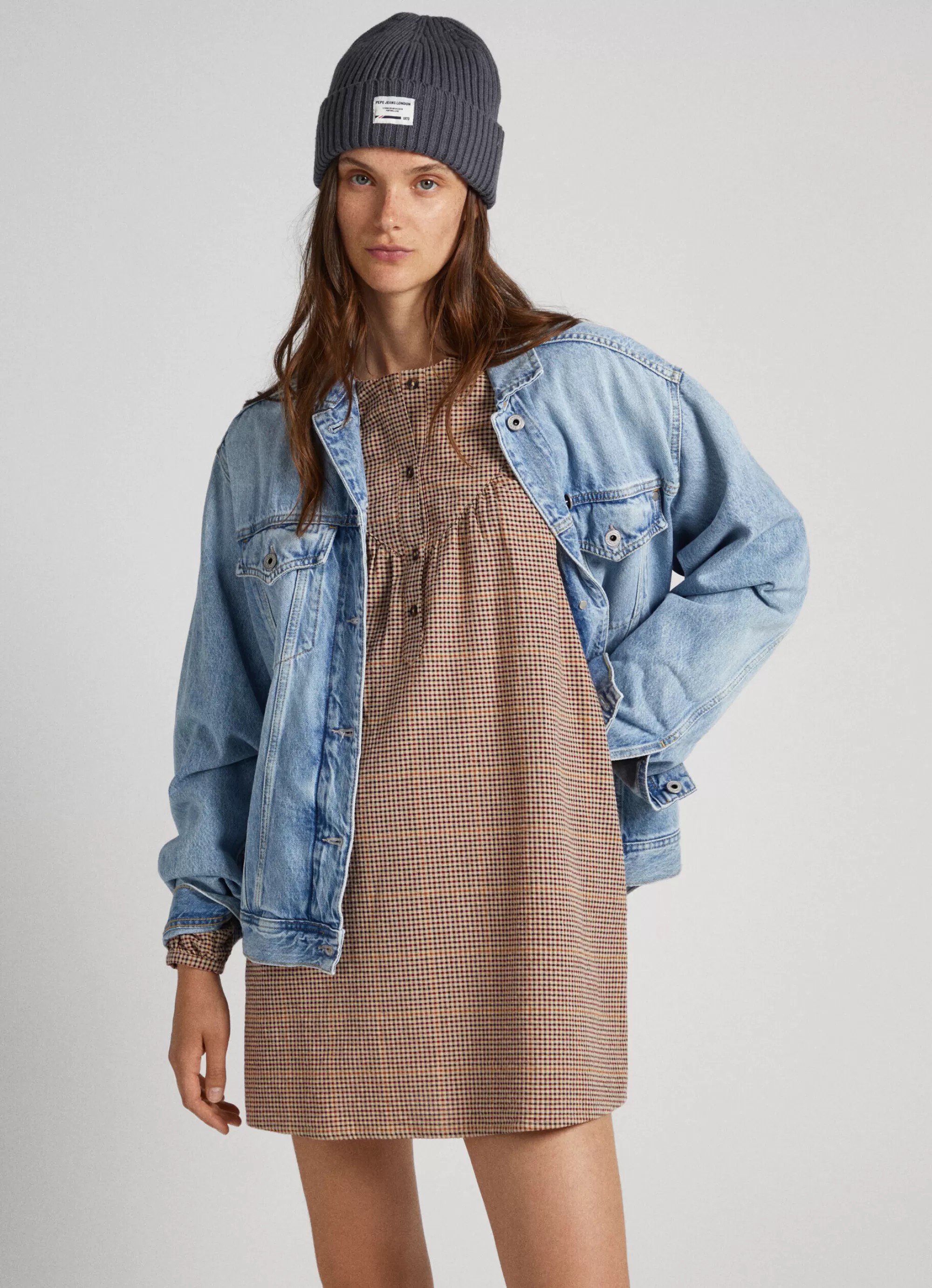 Mulher Pepe Jeans Vestidos E Macacões>Vestido Xadrez De Algodao